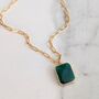 The Rectangle Green Onyx Necklace, thumbnail 7 of 10