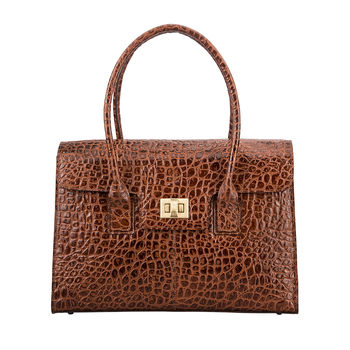 Ladies Luxury Leather Business Bag 'Fabia Croco', 3 of 9