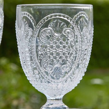 Fleur De Lys Crystal Clear Embossed Wine Glass, 2 of 5