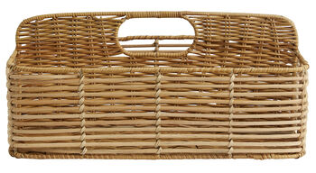 Natural Rattan Table Storage Basket With Divider, 4 of 4