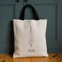 Personalised Birthday Birth Flower Short Handled Tote Bag, thumbnail 1 of 5