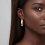 Nami 18 K Gold Plated Hammered Earrings, thumbnail 2 of 5