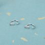 Vertical Baguette Cut Cz Huggie Hoop Earrings In Sterling Silver, thumbnail 3 of 11