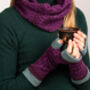 Knitted Fair Isle Wrist Warmers With Thumbs Naturals, thumbnail 5 of 10