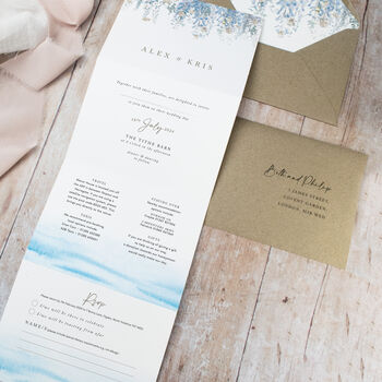 Whimsical Coast Concertina Wedding Invitations With Integrated RSVP, 2 of 5