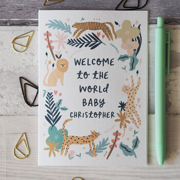 Personalised Welcome To The World New Baby Card, 4 of 10