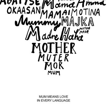 Mum Means Love In Every Language Print, 4 of 7