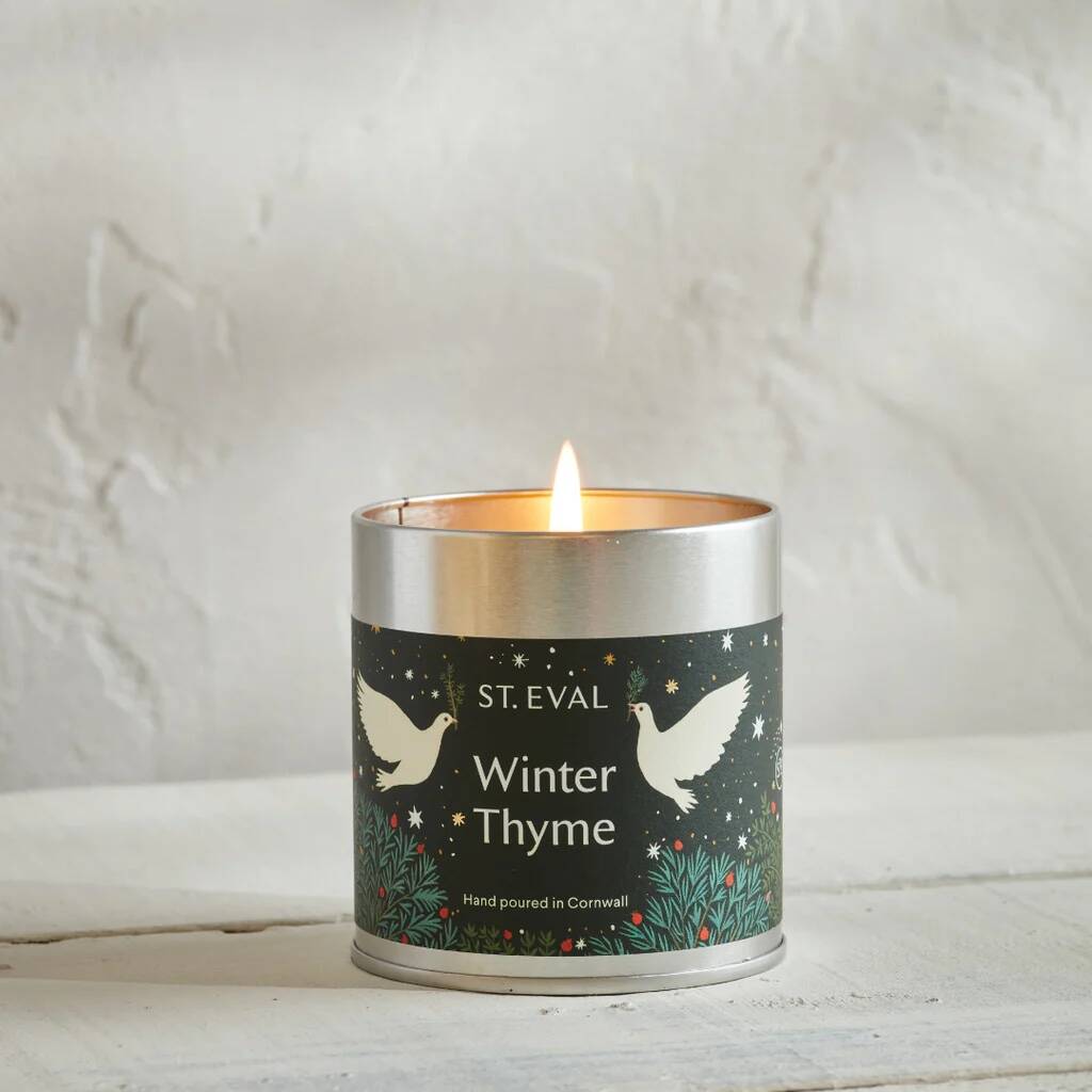 Winter Thyme Scented Tin Candle By Heliotique