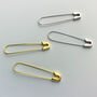 Sterling Silver Safety Pin Drop Earrings, thumbnail 1 of 8