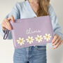 Smile Face Floral Personalised Clutch, thumbnail 3 of 4