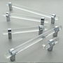 Clear Glass Cabinet Bar Handles With Chrome Finishs, thumbnail 1 of 8