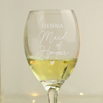 Personalised Maid Of Honour Wine Glass, 2 of 4