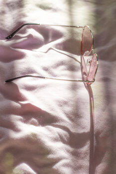 Baby Pink Tint Metal Frame Heart Shaped Sunglasses, 2 of 5