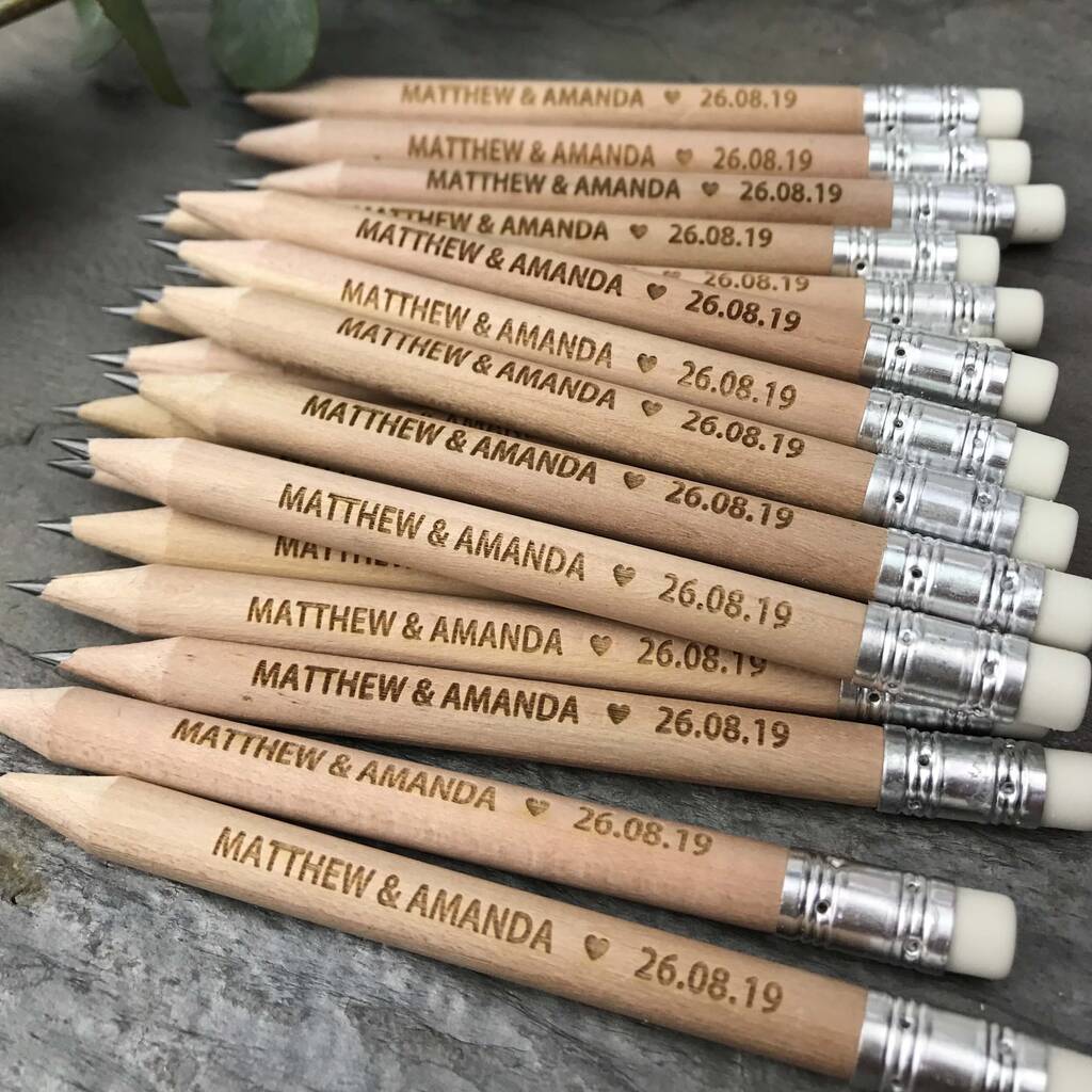 Personalised Wedding Favour Alternative Pencil Us In, 1 of 2