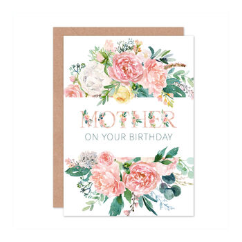 Pastel Floral Happy Birthday Mother Card, 2 of 2