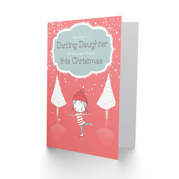 Warmest Wishes Darling Xmas Christmas Daughter Card, 2 of 4