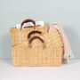 Reed Storage Baskets With Leather Handles, thumbnail 3 of 4