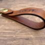 Personalised Burnt Tan Distressed Leather Keyring, thumbnail 2 of 9