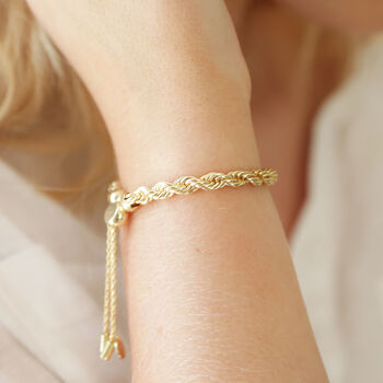 Plaited Rope Chain Bracelet In Gold, 2 of 11