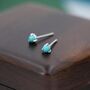 Very Tiny Genuine Turquoise Stud Earrings, thumbnail 7 of 12