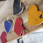Leather Anniversary Personalised Heart Keyring, thumbnail 4 of 8