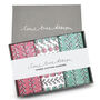 Box Of Block Printed Hankies Pink And Green Apples, thumbnail 1 of 3