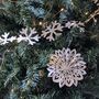 Paper Star Snowflake Christmas Decorations White Gold, thumbnail 4 of 10