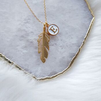 Gold Plated Feather Necklace Gift For Her, 4 of 6