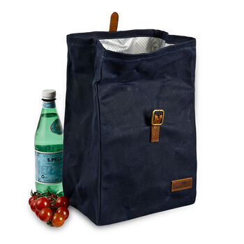 Waxed Canvas Lunch Bag Navy, 3 of 3