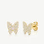 Women’s Butterfly Stud Earrings In 18k Gold Plated, thumbnail 2 of 5