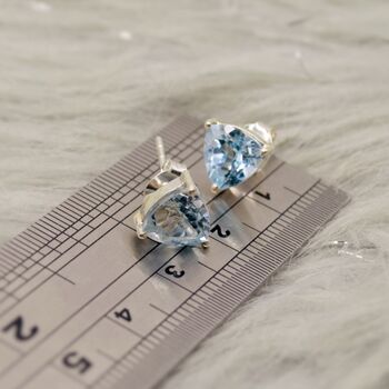Blue Topaz Sterling Silver Stud Earrings, 6 of 12