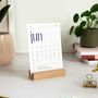 Minimal 2026 Monthly Desk Calendar With Wooden Holder, thumbnail 5 of 10