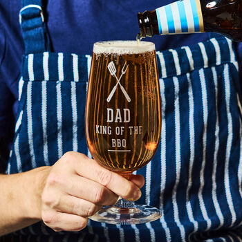 Personalised King Of The BBQ Beer Glass, 2 of 4