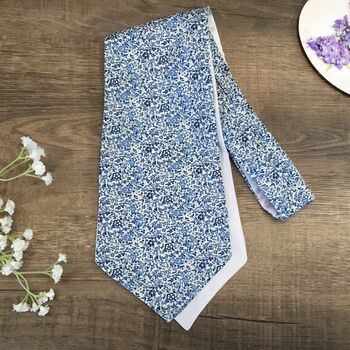 Liberty Cravat And Pocket Square Set For Men And Boys Km Blue, 6 of 6