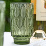 Set Of Four Green Leaf Patterned Highball Glasses, thumbnail 3 of 6