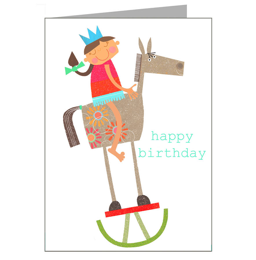 Rocking Horse Birthday Card By Kali Stileman Publishing