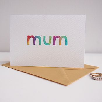 Handmade Watercolour Mothers Day Mum Birthday Card, 3 of 6