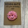Personalised Doughnuts Donut Crochet Birthday Card Handmade, thumbnail 1 of 10