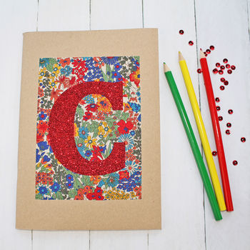 Liberty Glitter Initial Notebook, 2 of 4