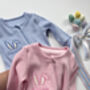 Easter Personalised Baby Zip Sleepsuit | Embroidered, thumbnail 4 of 6