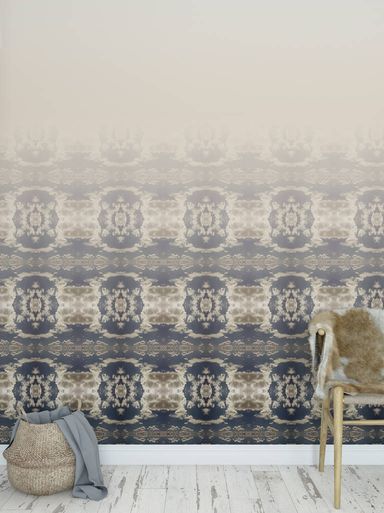 'cloud Rococo Ombre' Wallpaper In Moody Blue By Identity Papers ...