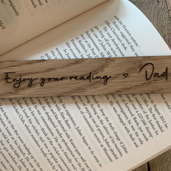 Personalised Oak Veneer Bookmark Gift, 4 of 4