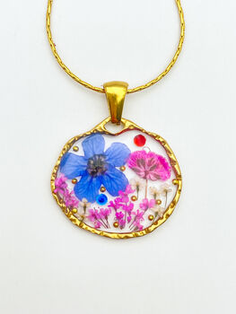 Earrings With Real Pink And Blue Flowers, 6 of 12