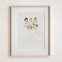 Personalised Wedding Portrait – Mother Of The Bride Gift, Hand Drawn From Photo, Christmas Keepsake For Mum, thumbnail 7 of 11