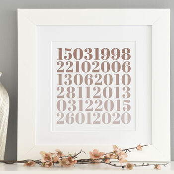 Personalised Memorable Dates Typographic Print, 2 of 9