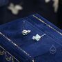 Sterling Silver Tiny Aqua Green Opal And Cz Stud Earrings, thumbnail 2 of 12