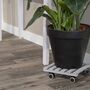 Square Wooden Plant Pot Caddy With Grey Wheels Trolley, thumbnail 4 of 4