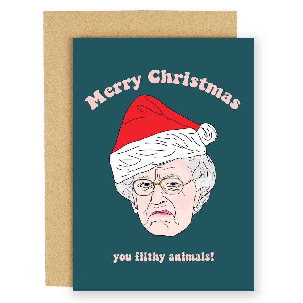 Merry christmas you filthy animals card x 10 pack by eat the moon