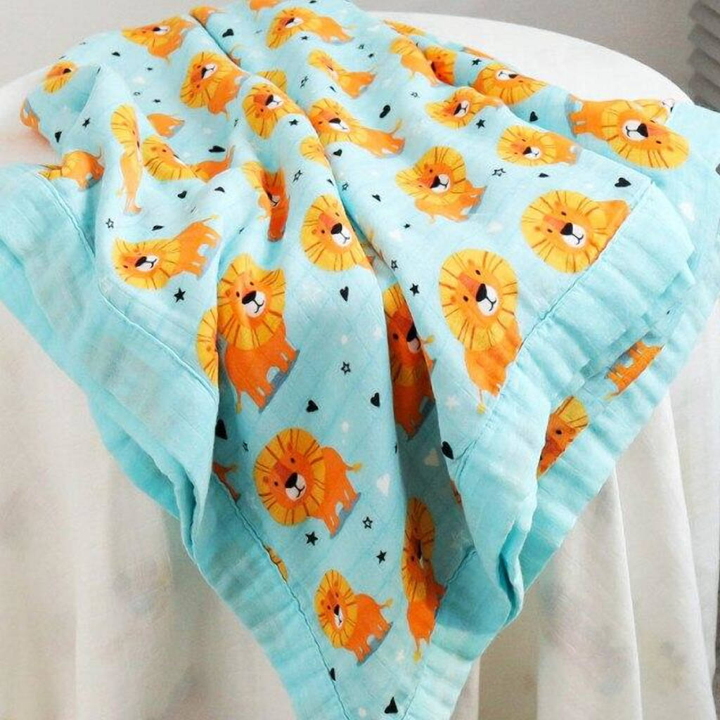 Four Layer Lion Bamboo Blanket By Bumble Baby Boutique