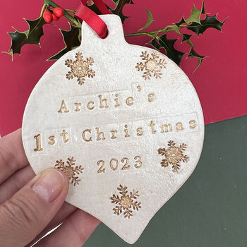 Personalised First Christmas Bauble Decoration, 3 of 7